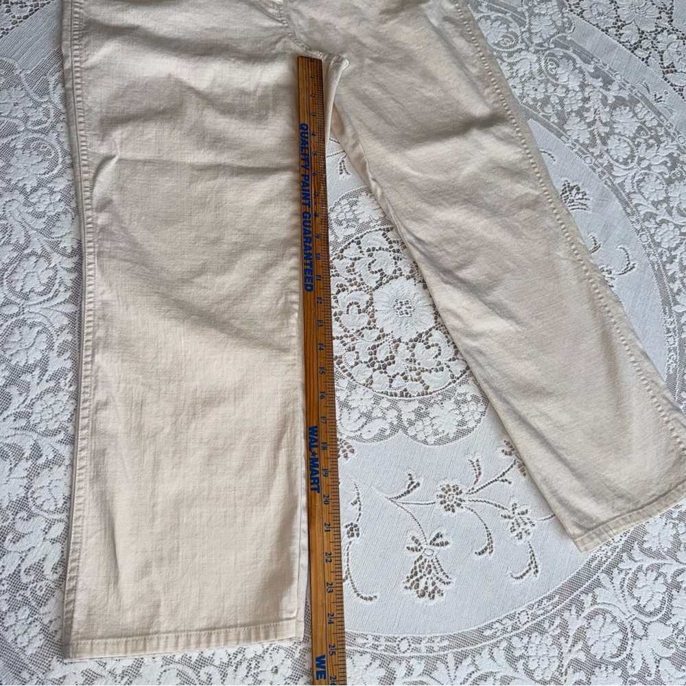 Sigrid Olsen Modernist Cotton Cream Straight Leg Cropped Jeans Women’s size 10 - Picture 11 of 16